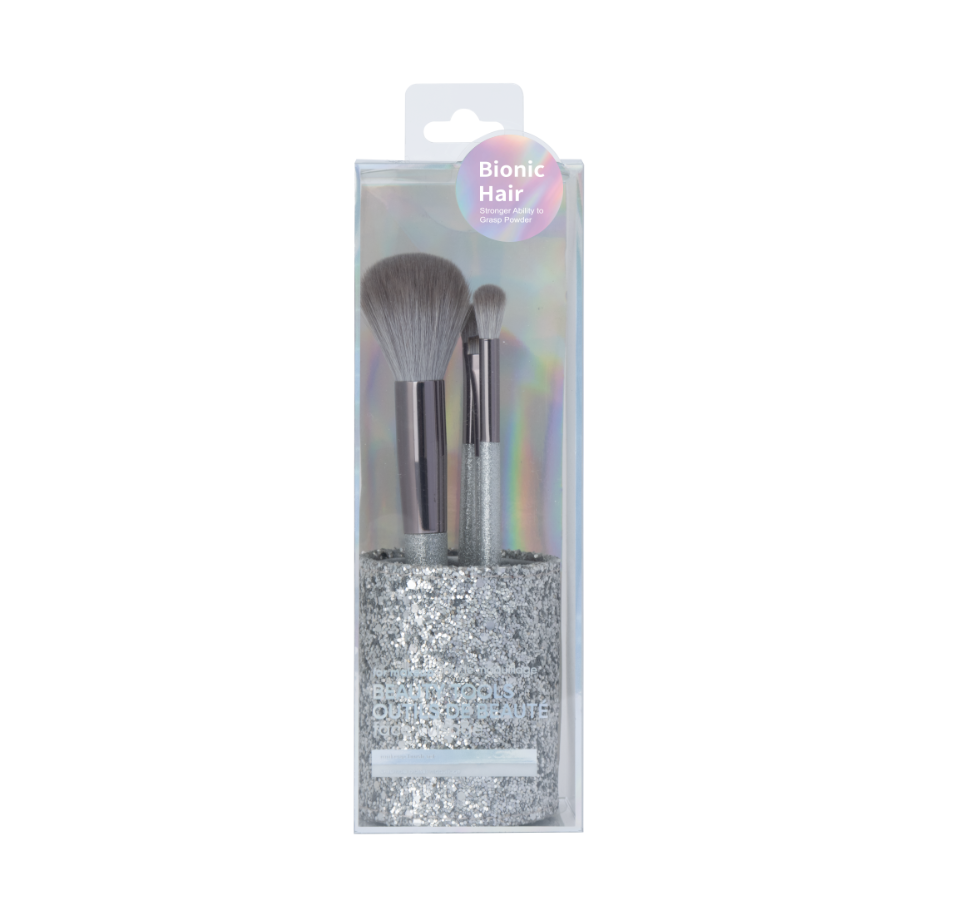 MINISO MAKEUP BRUSHES SET WITH HOLDER (4 PCS, GRAY) 2017038610109 MAKEUP BRUSH