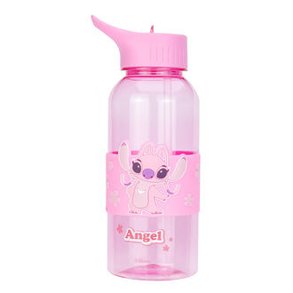 MINISO DISNEY LILO & STITCH COLLECTION PLASTIC BOTTLE WITH STRAW AND SLEEVE (1000ML)(ANGEL) 2017082710107 PLASTIC WATER BOTTLE