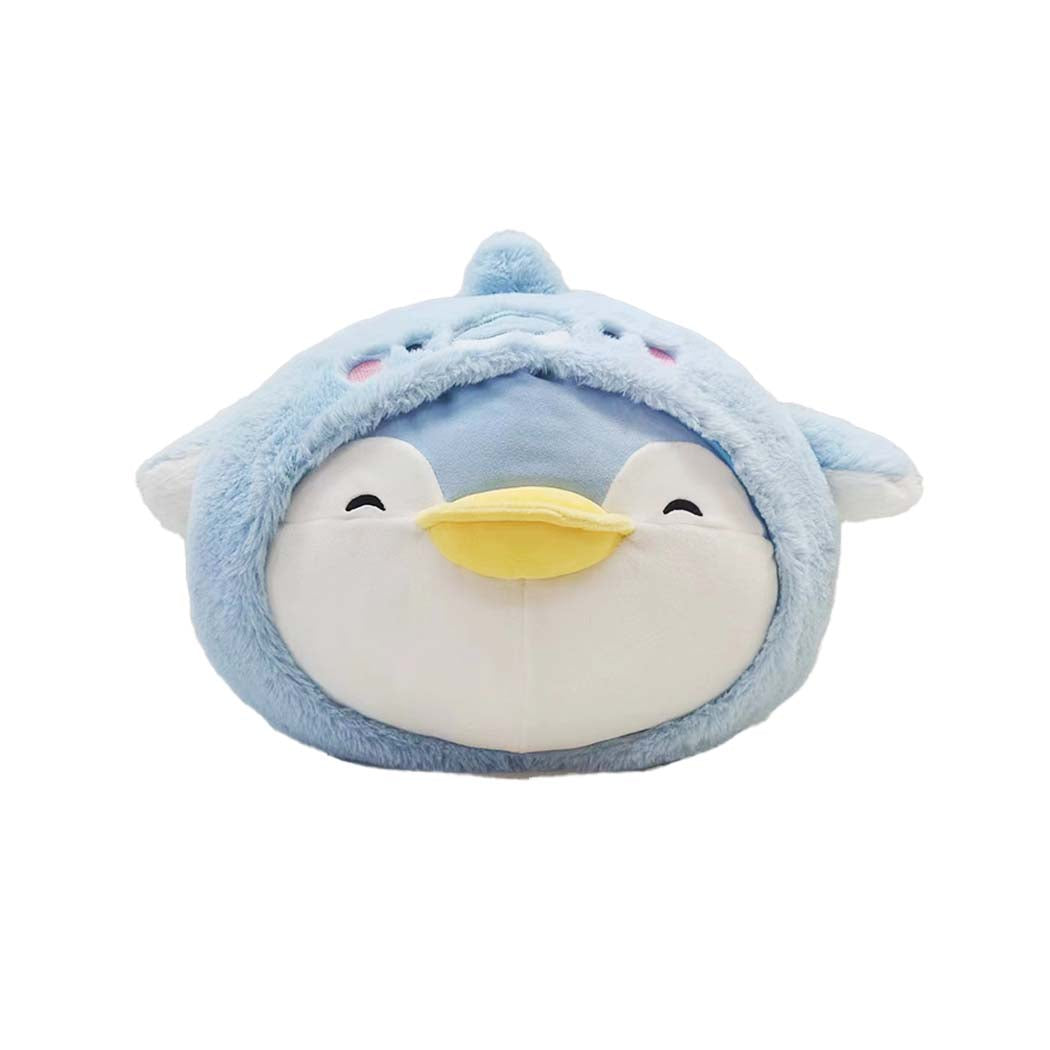 MINISO 13IN. OCEAN PENGUIN HEAD-SHAPE PILLLOW(BLUE MINI PEN) 2017268610108 CARTOON PILLOW