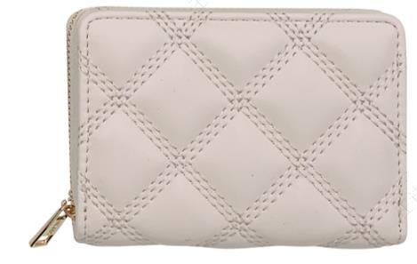 MINISO WOMEN'S DIAMOND PATTERN QUILTED BIFOLD ZIPPER WALLET(OFF-WHITE) 2017313011102 WOMEN'S WALLET