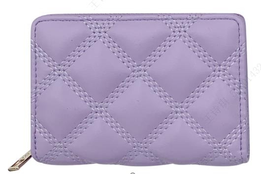 MINISO WOMEN'S DIAMOND PATTERN QUILTED BIFOLD ZIPPER WALLET(PURPLE) 2017313012109 WOMEN'S WALLET