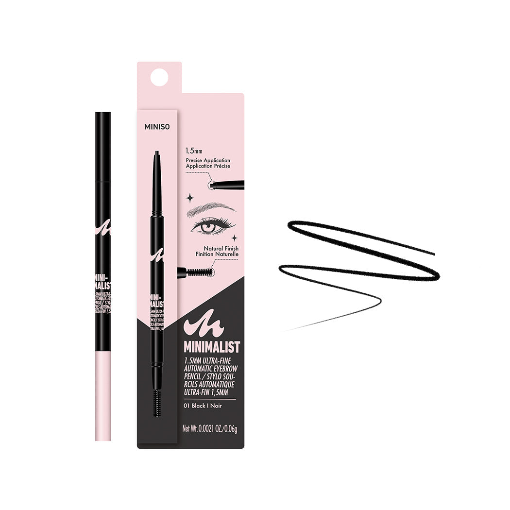 MINISO MINIMALIST 1.5MM ULTRA-FINE AUTOMATIC EYEBROW PENCIL (01 BLACK) 2017454810107 EYEBROW PENCIL