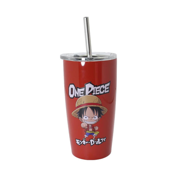 MINISO ONE PIECE COLLECTION STEEL TUMBLER WITH STRAW (530ML)(RED) 2017883010109 STEEL CUP
