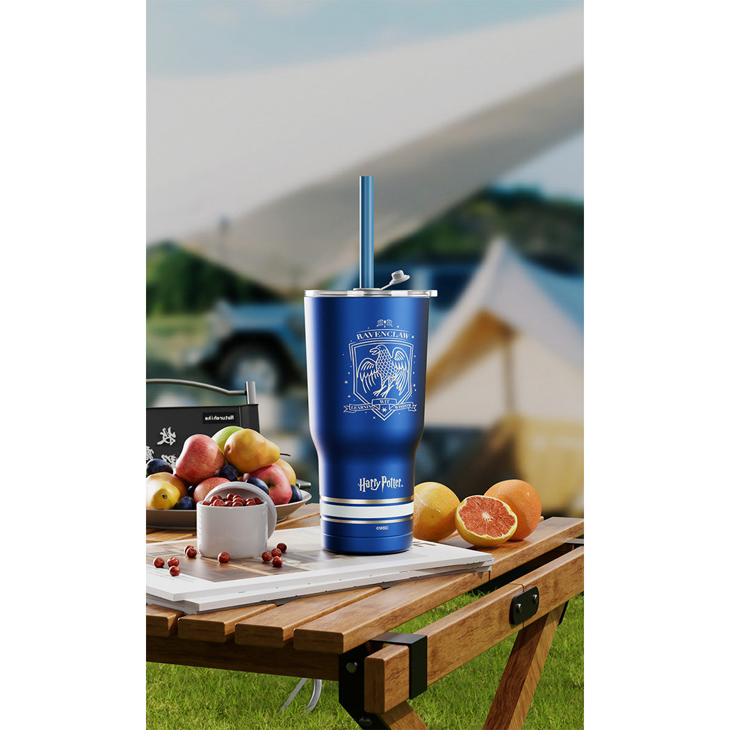 MINISO HARRY POTTER STEEL TUMBLER WITH CHARM AND STRAW (580ML, BLUE) 2017941811105 STEEL CUP