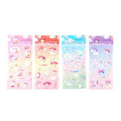 MINISO SANRIO CHARACTERS UNICORN COLLECTION HOLOGRAPHIC STICKERS ( 4 ASSORTED MODELS ) 2018191610104 CREATIVE DIY