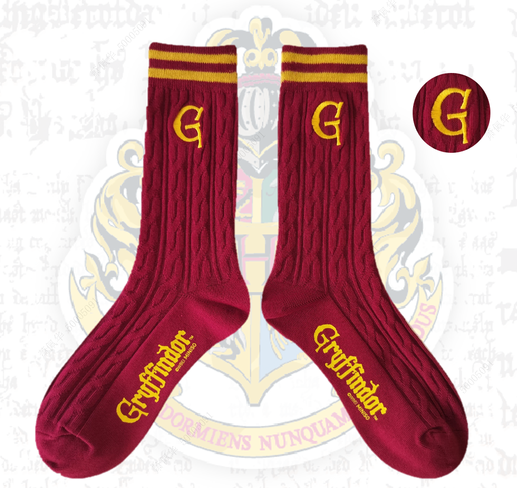 MINISO HARRY POTTER STRIPED CREW SOCKS(GRYFFINDOR) 2018296811109 FASHION IP SOCKS