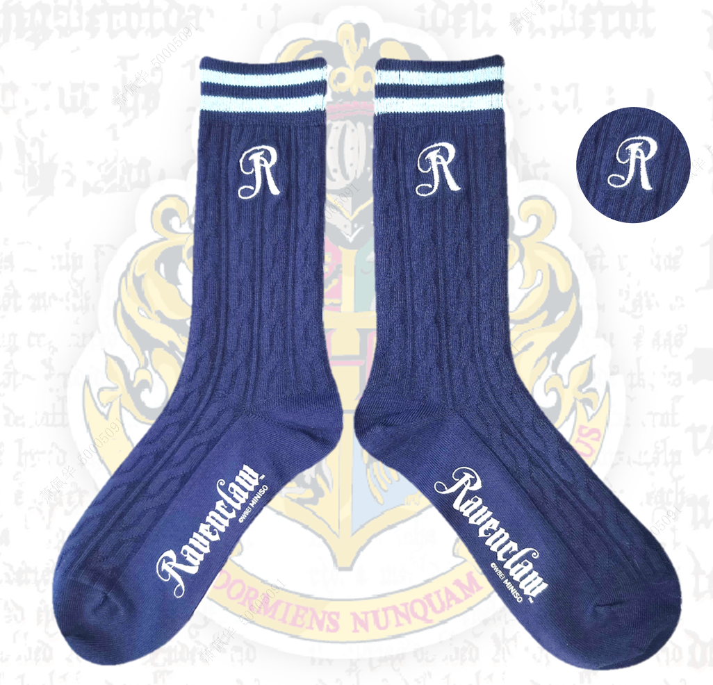 MINISO HARRY POTTER STRIPED CREW SOCKS(RAVENCLAW) 2018296813103 FASHION IP SOCKS