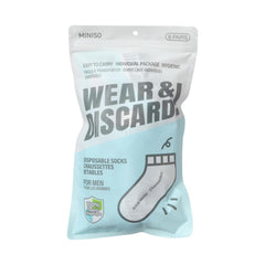 MINISO MEN'S DISPOSABLE ANKLE SOCKS ( 6 PAIRS ) 2018351610104 MEN'S LOW-CUT SOCKS
