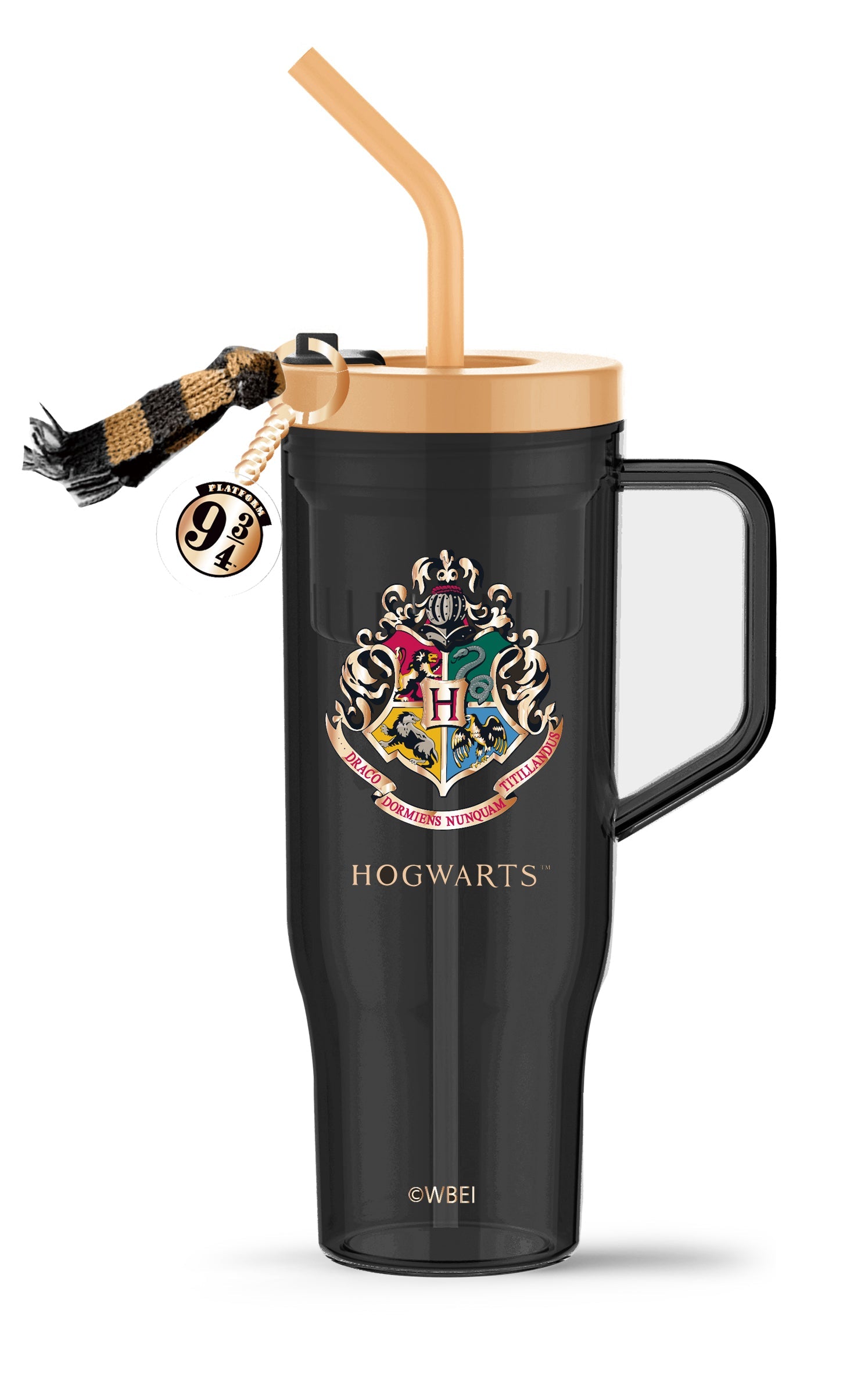 MINISO HARRY POTTER PLASTIC TUMBLER WITH STRAW (1250ML)(BLACK) 2018445713100 PLASTIC WATER BOTTLE