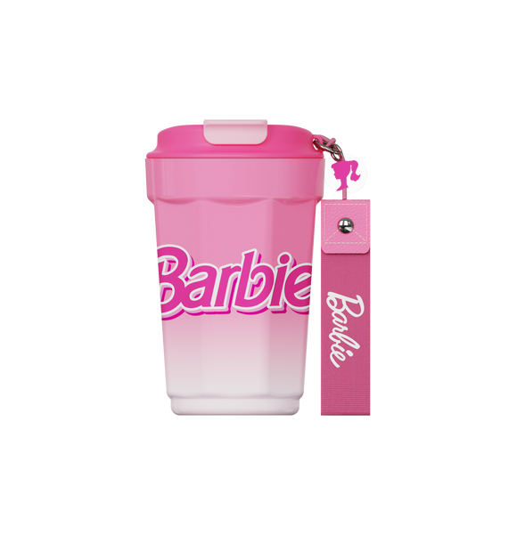 MINISO FANCY BARBIE COLLECTION DOUBLE WALL STEEL TUMBLER WITH STRAP ( 360ML ) 2018482210105 PLASTIC WATER BOTTLE
