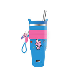 MINISO BT21 COLLECTION DOUBLE WALL STEEL TUMBLER WITH SLEEVE AND STRAW (900ML)(COOKY) 2018486716108 VACUUM BOTTLE/ KETTLE