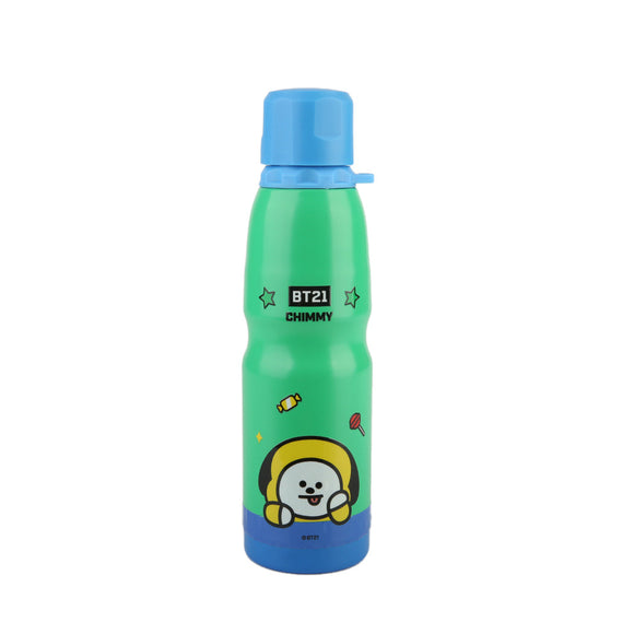 MINISO BT21 COLLECTION INSULATED WATER BOTTLE WITH PENDANT 600ML ( CHIMMY ) 2018516215106 PLASTIC WATER BOTTLE