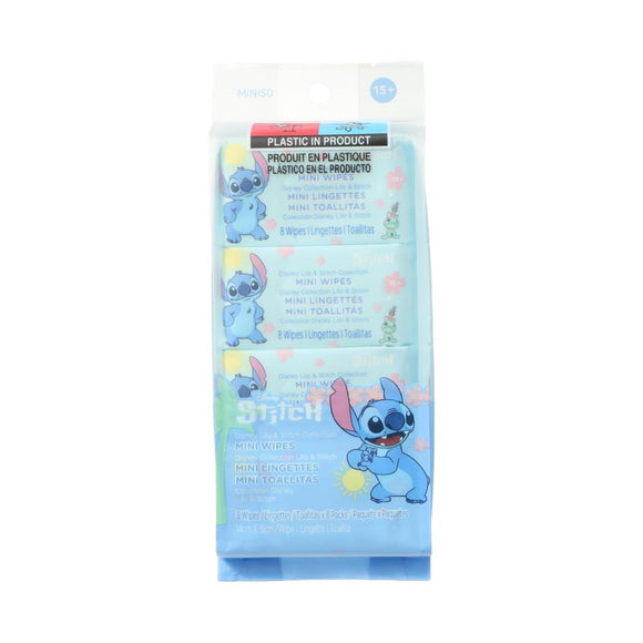 MINISO DISNEY LILO & STITCH COLLECTION MINI WIPES (8 WIPES×8 PACKS) 2019295310105 WET WIPES