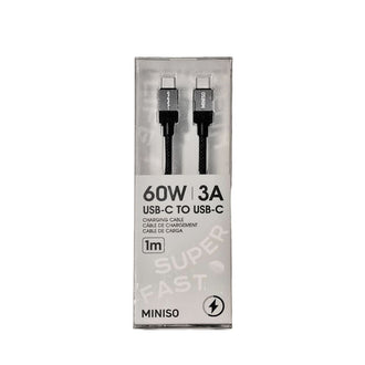 MINISO LIFE IS FOR FUN SERIES CTC FAST CHARGING CABLE (BLACK) 2020178314103 TYPE-C CHARGING CABLE