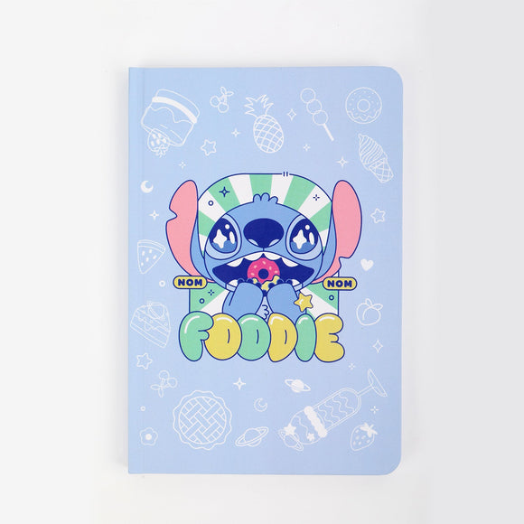 MINISO DISNEY STITCH DINNER PARTY COLLECTION 80-SHEET A5 HARDCOVER BOOK & SILICONE STICKERS SET 2020320910108 HARDCOVER MEMO BOOK