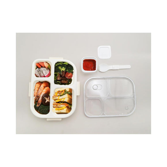 MINISO GRACEFUL SERIES 4 COMPARTMENTS LUNCH BOX 1150ML(BEIGE) 2021468910104 BENTO BOX
