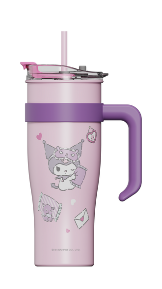 MINISO KUROMI LARGE CAPACITY STEEL BOTTLE WITH STRAW 1600ML 2021799510103 STEEL CUP