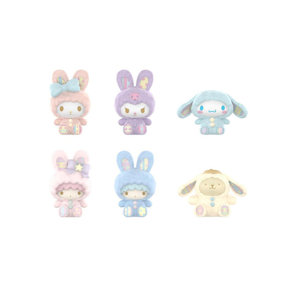 MINISO HELLO KITTY AND FRIENDS RABBIT COLLECTION FLOCKING SURPRISE BOX FIGURE 2021835010109 BLIND BOX