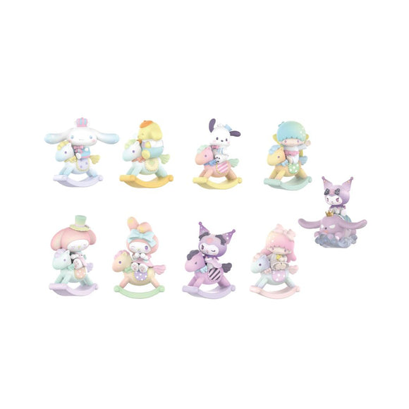 MINISO HELLO KITTY AND FRIENDS CHILDLIKE HEART ROCKING HORSE COLLECTION FIGURE 2021884410103 BLIND BOX