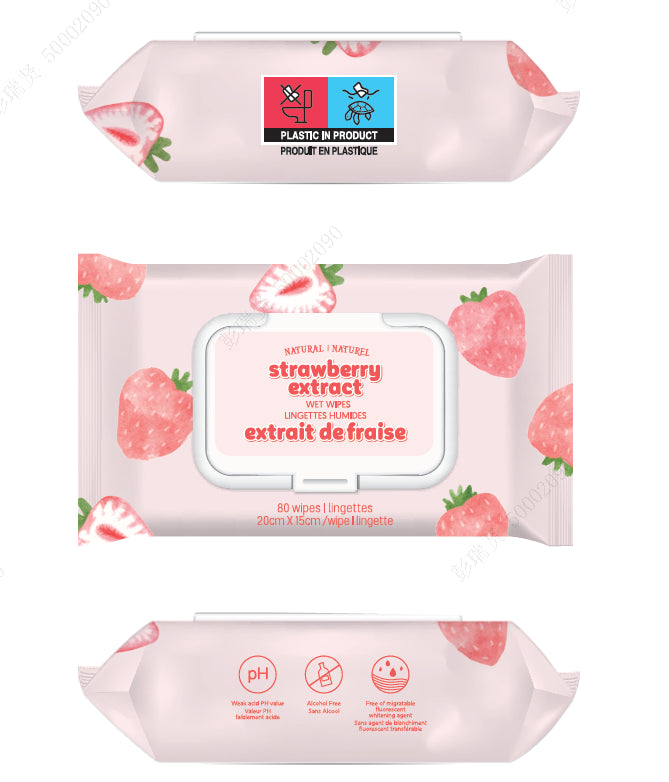 MINISO STRAWBERRY EXTRACT WET WIPES ( 80 WIPES ) 2013098810107 WET WIPES