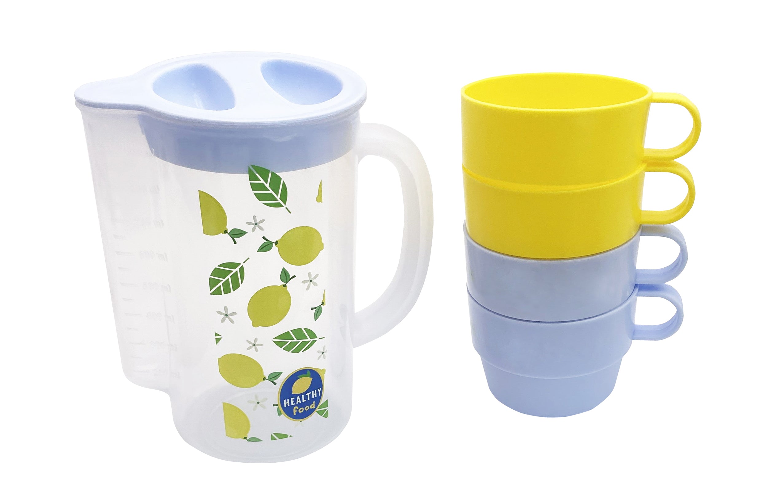 MINISO LEMON DAY WATER PITCHER & 4 CUPS ( 1000ML ) 2013239310107 TEA SET