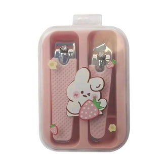 MINISO CUTE CARTOON SERIES STRAWBERRY BUNNY 2-PIECE MANICURE SET (PINK) 2013520310106 MANICURE KIT