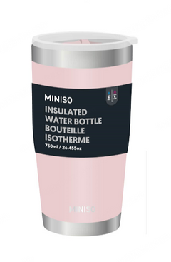 MINISO DOPAMINE SERIES DOUBLE WALL STAINLESS STEEL TUMBLER 560ML
(PINK) 2022743412108 HIGH BOROSILICATE GLASS WATER BOTTLE