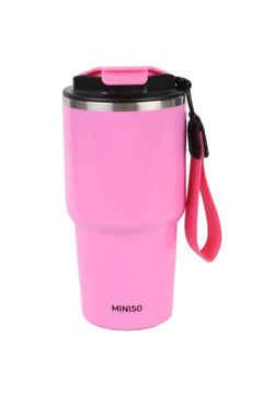 MINISO SPORTS SERIES PORTABLE HANDLE STAINLESS STEEL CUP 500ML(PINK) 2023327910102 STEEL CUP