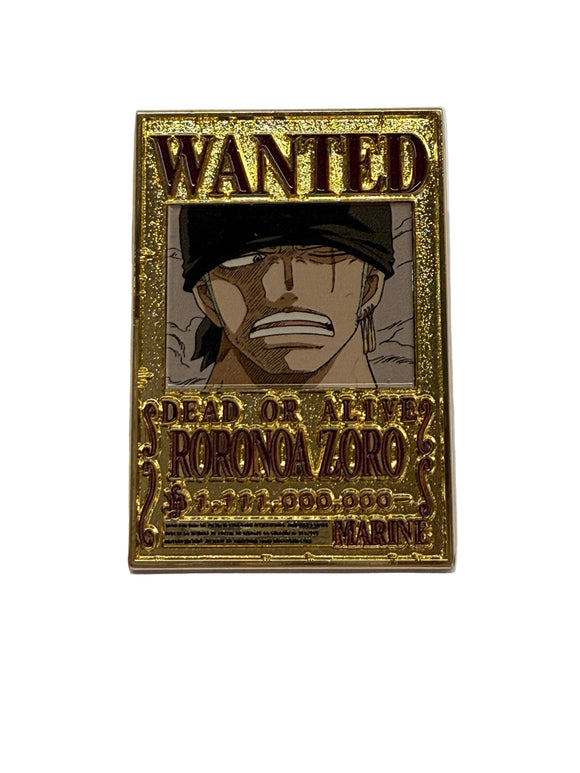 MINISO ONE PIECE COLLECTION WANTED POSTER METAL BADGE FRIDGE MAGNET (ZORO) 2024040810106 FASHOINABLE KEYCHAINS