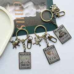 MINISO ONE PIECE COLLECTION RETRO METAL KEYCHAIN 2024745210102 FASHIONABLE ORNAMENTS