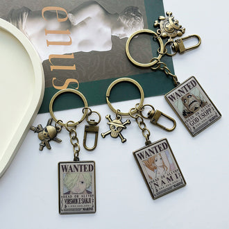 MINISO ONE PIECE COLLECTION RETRO METAL KEYCHAIN 2024745210102 FASHIONABLE ORNAMENTS