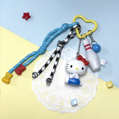 MINISO HELLO KITTY SITTING FIGURE PENDANT(RED AND BLUE) 2024877316109 FASHIONABLE ORNAMENTS