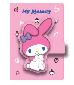 MINISO MY MELODY COLLECTION FIGURE A5 3D FIGURE STRESS-RELIEF MAGNET SNAP BOOK (80 SHEETS) 2025084010101 HARDCOVER MEMO BOOK