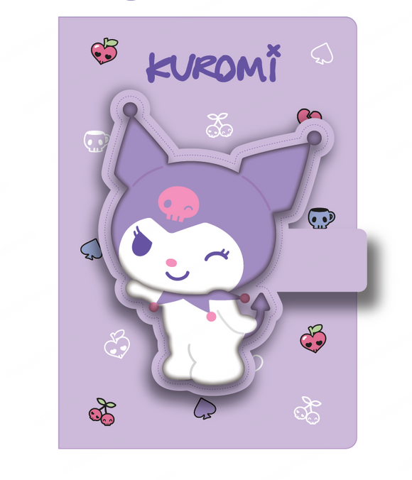 MINISO KUROMI COLLECTION FIGURE A5 3D FIGURE STRESS-RELIEF MAGNET SNAP BOOK (80 SHEETS) 2025085010100 HARDCOVER MEMO BOOK