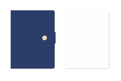 MINISO MINIMALISM RETRO COLLECTION B6 LEATHER COVER SNAP BOOK (120 SHEETS) (MIDNIGHT BLUE) 2025087310109 HARDCOVER MEMO BOOK