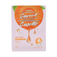 MINISO FRUIT & VEGETABLE SERIES CARROT MOISTURIZING FACIAL SHEET MASK 2025511410108 FACIAL MASK SHEET