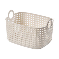 MINISO BAMBOO WEAVING TALL HANDLED STORAGE BASKET (L)(BEIGE) 2025614610108 SUNDRIES STORAGE