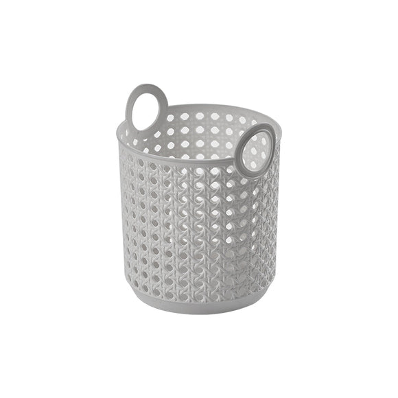 MINISO BAMBOO WEAVING ROUND HANDLED STORAGE BASKET (S)(GRAY) 2025614710105 SUNDRIES STORAGE