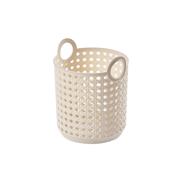 MINISO BAMBOO WEAVING ROUND HANDLED STORAGE BASKET (S)(BEIGE) 2025614711102 SUNDRIES STORAGE