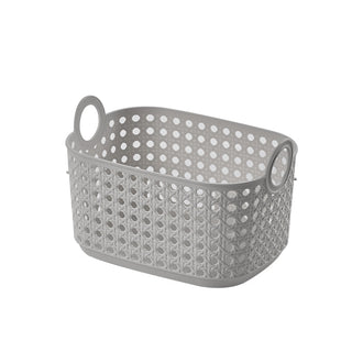 MINISO BAMBOO WEAVING TALL HANDLED STORAGE BASKET (S)(GRAY) 2025614910109 SUNDRIES STORAGE