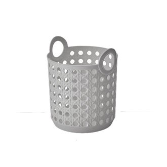 MINISO BAMBOO WEAVING ROUND HANDLED STORAGE BASKET (L)(GRAY) 2025615210109 SUNDRIES STORAGE