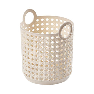 MINISO BAMBOO WEAVING ROUND HANDLED STORAGE BASKET (L)(BEIGE) 2025615211106 SUNDRIES STORAGE