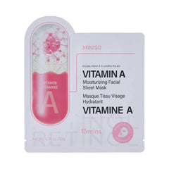 MINISO VITAMIN A MOISTURIZING FACIAL SHEET MASK 2025702410108 FACIAL MASK SHEET