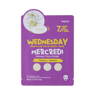 MINISO WEDNESDAY HYDRATING FACIAL SHEET MASK (EDELWEISS) 2025702810106 FACIAL MASK SHEET