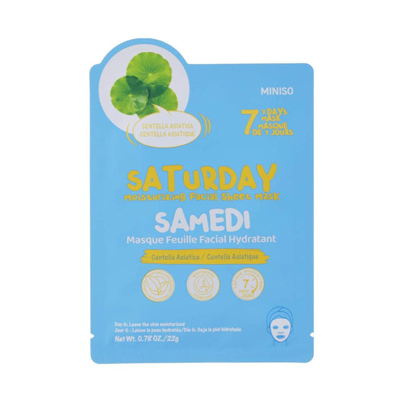 MINISO SATURDAY MOISTURIZING FACIAL SHEET MASK (CENTELLA ASIATICA) 2025703210103 FACIAL MASK SHEET