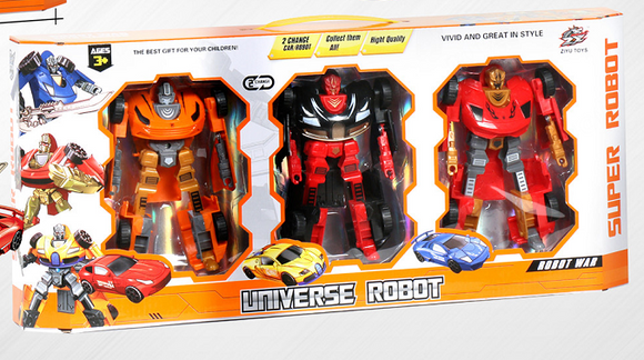 MINISO 2-IN-1 RACING TRANSFORMING MECHA (3 PCS)(B) 2025836410104 TRANSFORMATION TOYS