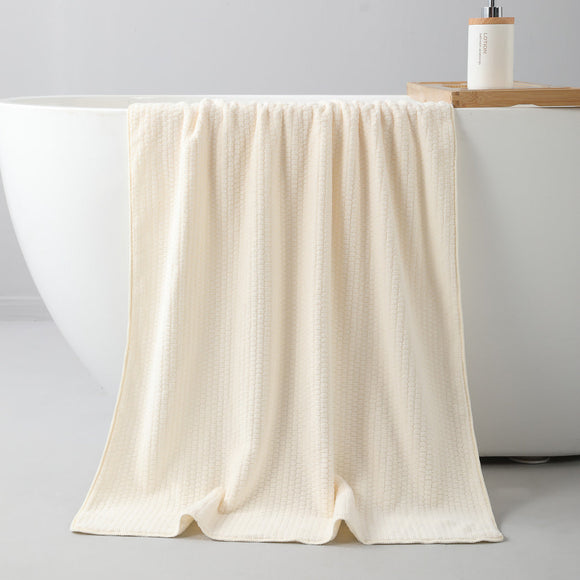 MINISO CLASSIC PLAIN JACQUARD BATH TOWEL(BEIGE) 2026202510107 BATH TOWEL