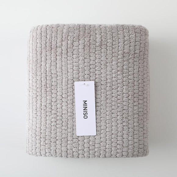 MINISO CLASSIC PLAIN JACQUARD BATH TOWEL(GRAY) 2026202512101 BATH TOWEL