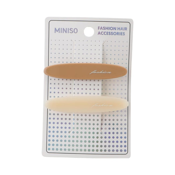 MINISO FASHION KOREAN SIMPLE HAIR CLIP (BEIGE BROWN) (2 PCS) 2026343110105 HAIR CLIPPERS