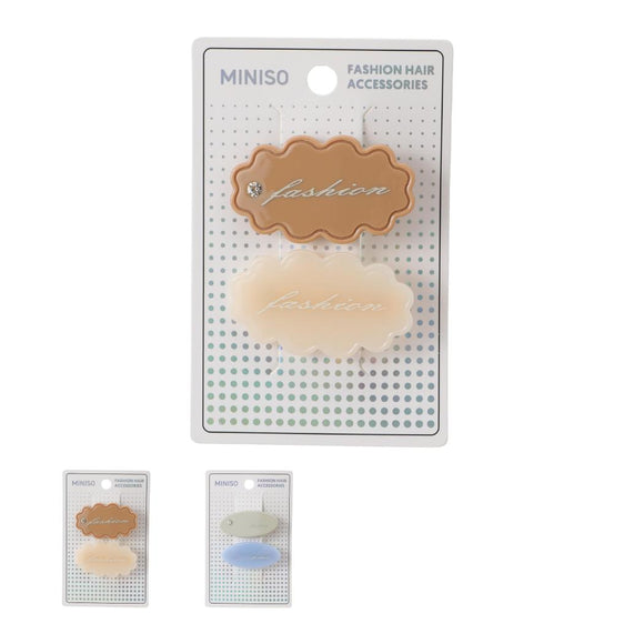 MINISO FASHION KOREAN OVAL HAIR CLIP (BEIGE BROWN) (2 PCS) 2026343310109 HAIR CLIPPERS